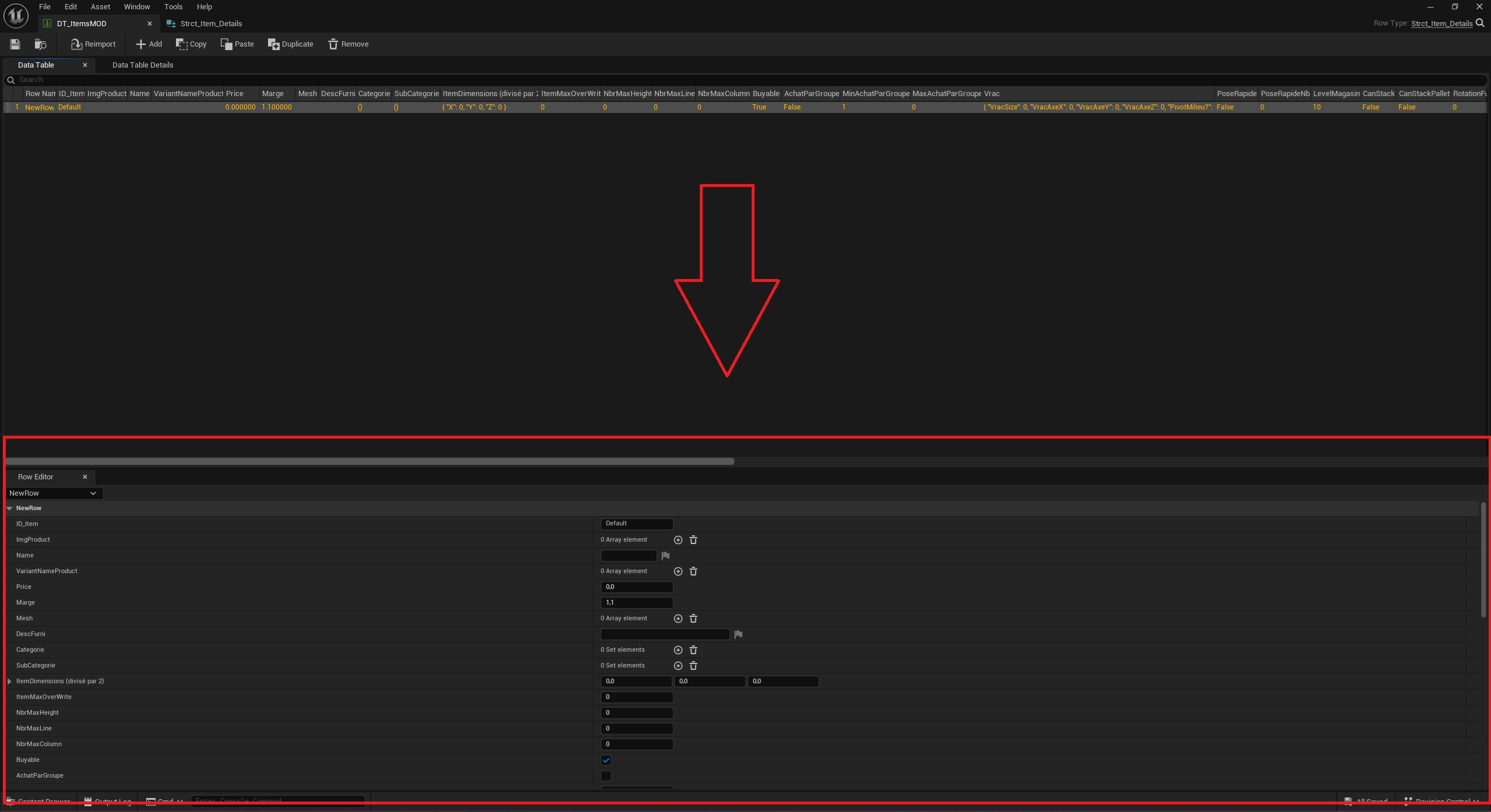 How edit variable for an item